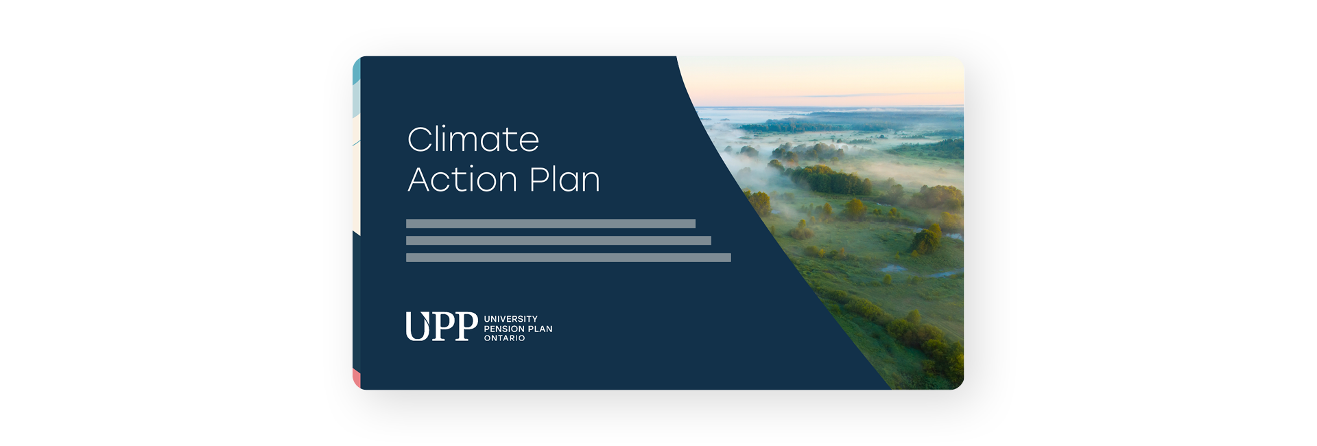 The cover of University Pension Plan's Climate Action Plan.