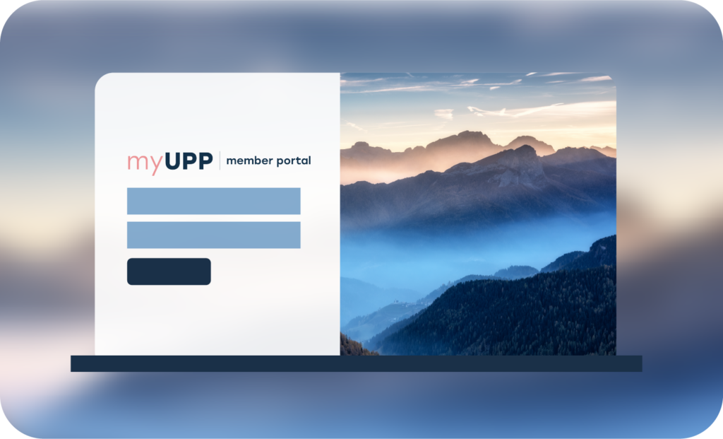 Image of the myupp Member Portal login screen