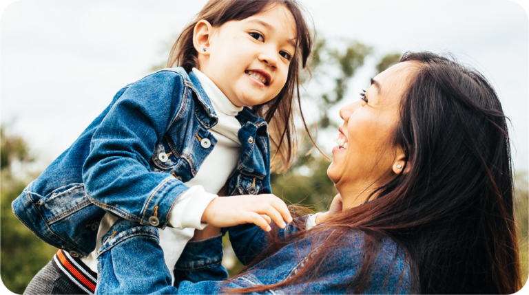 Image of a women holding a child